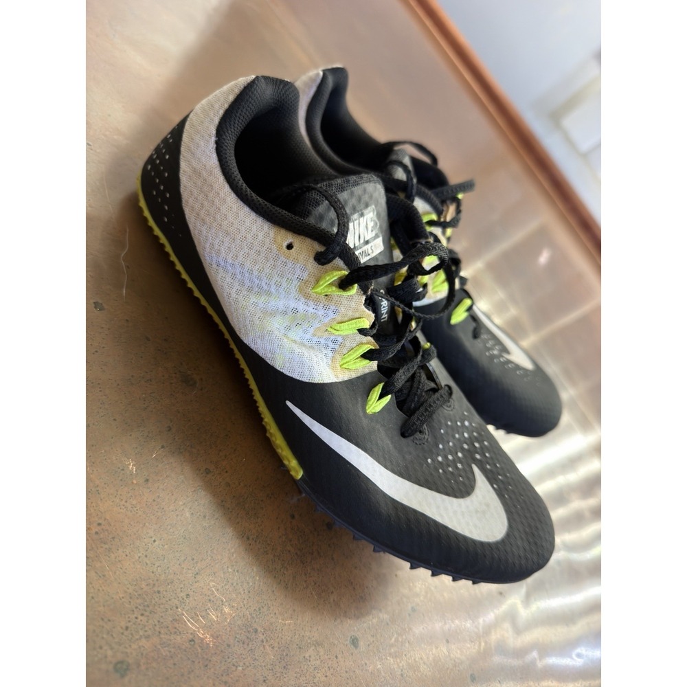 Nike Zoom Rival S 8 Track Spikes Black Volt Running Shoes Men's Size 9